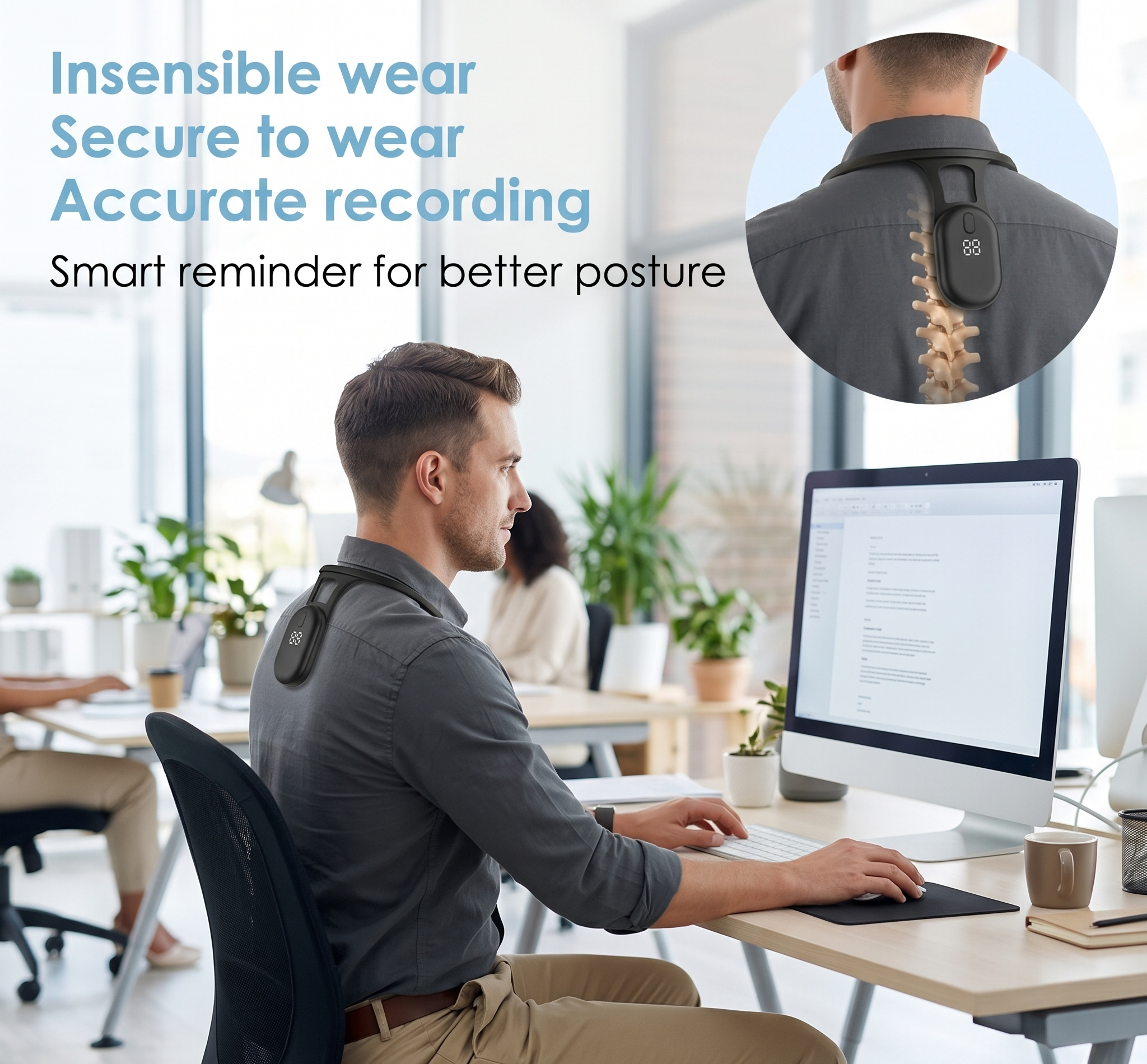 SPİNEUp Smart Posture Corrector – Micro Vibration Back & Neck Support